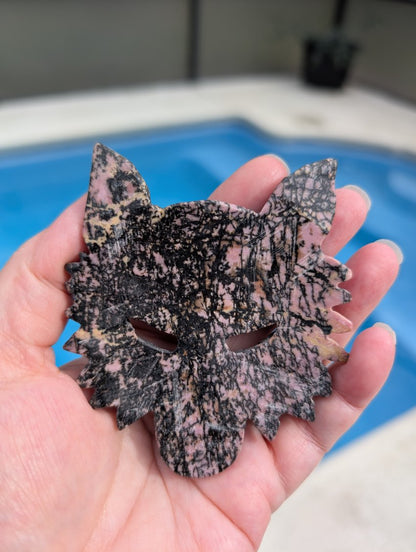 Rhodonite Wolf Mask dish