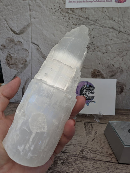 Satin Spar castle , raw