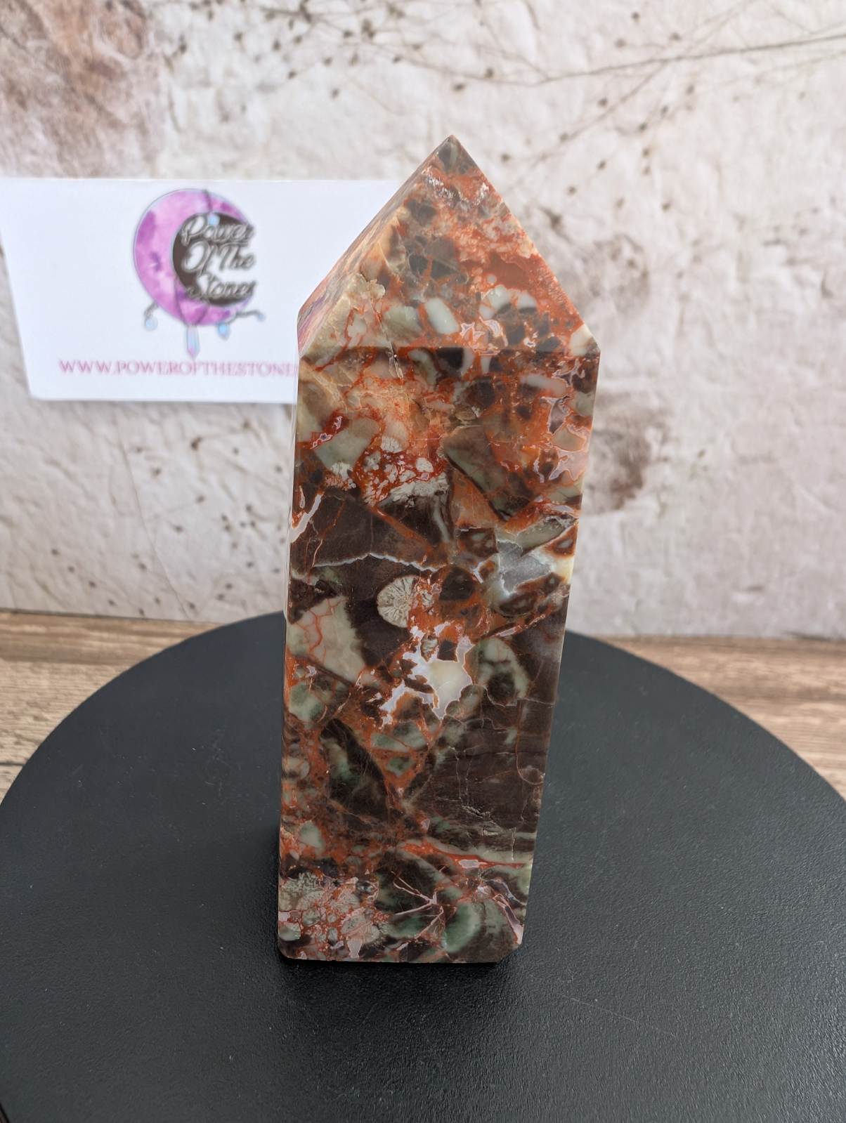 Indonesia Bloodstone, Money Agate Obelisk Tower