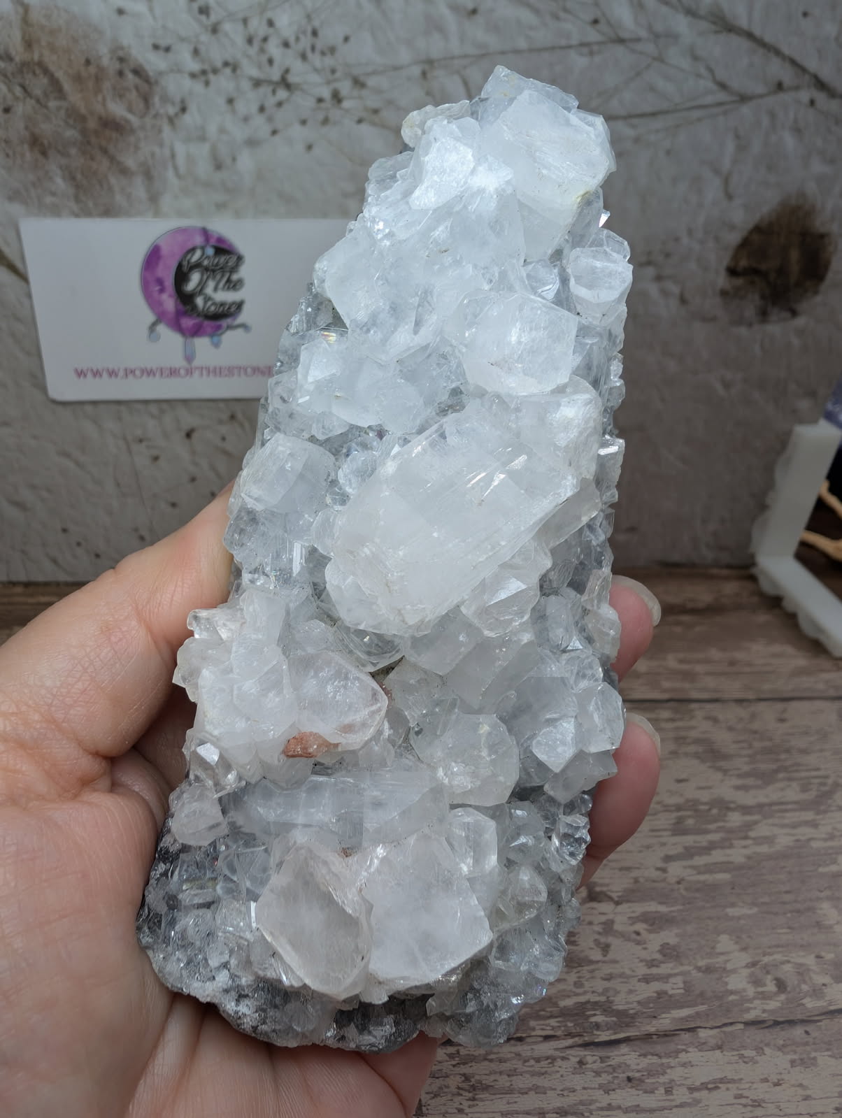 Apophyllite cut base cluster