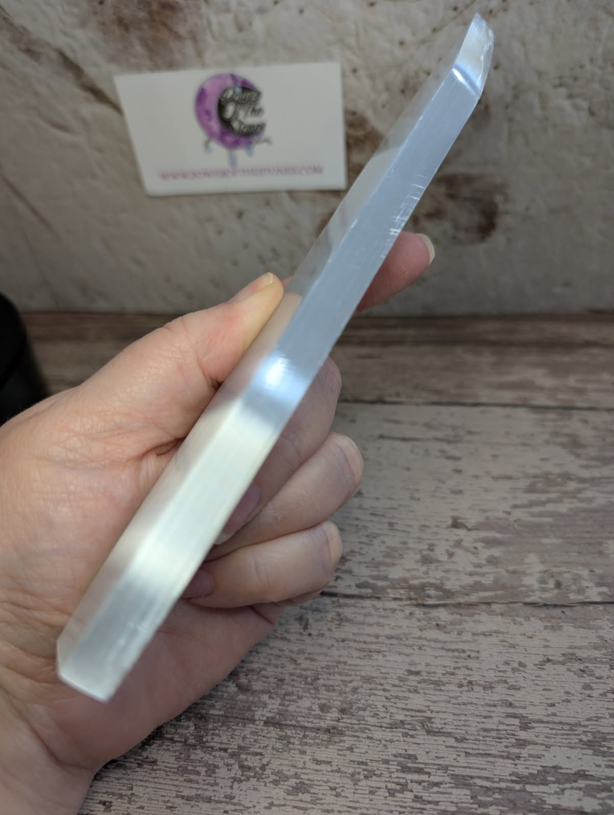 Satin Spar dagger charging plate selenite