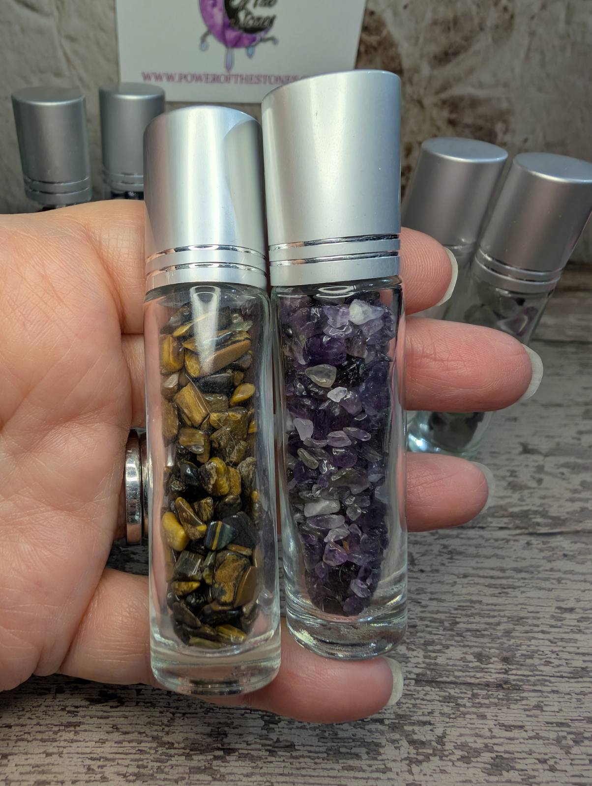 Crystal chip roller bottle set