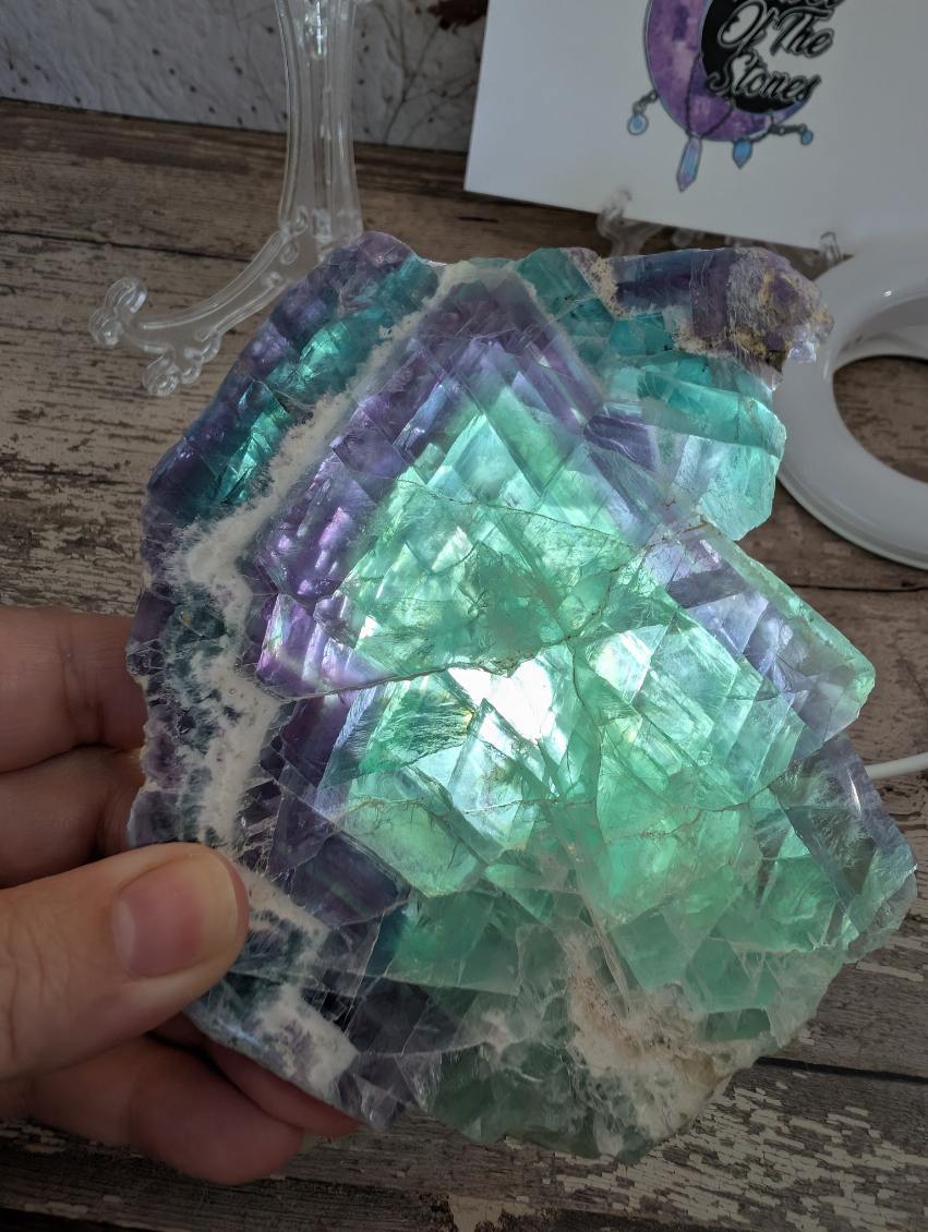 Rainbow Fluorite slab from Mexico