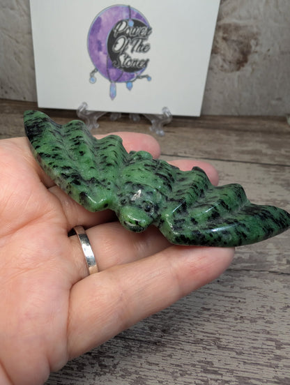 Zoisite carved Bat