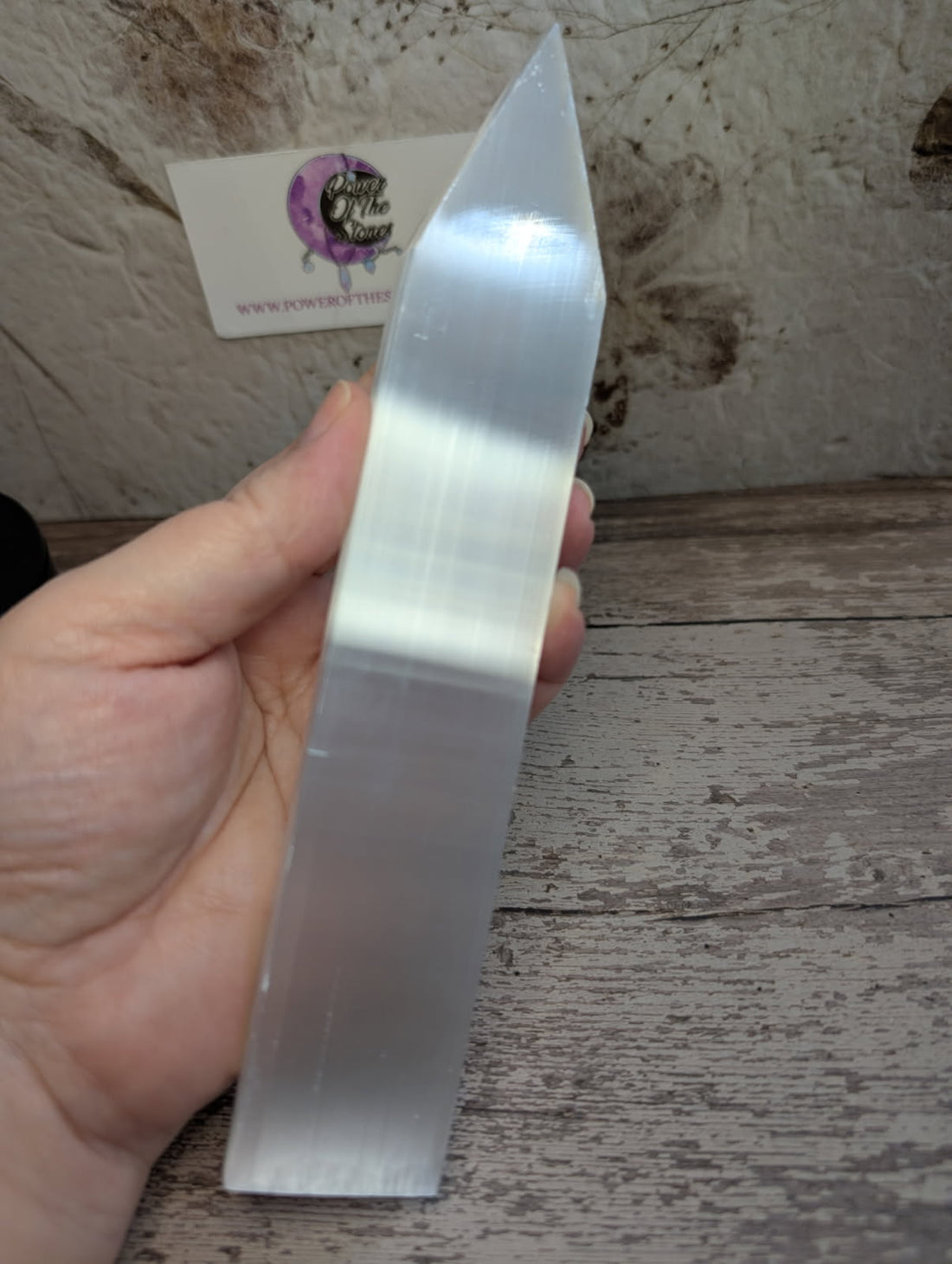 Satin Spar dagger charging plate selenite