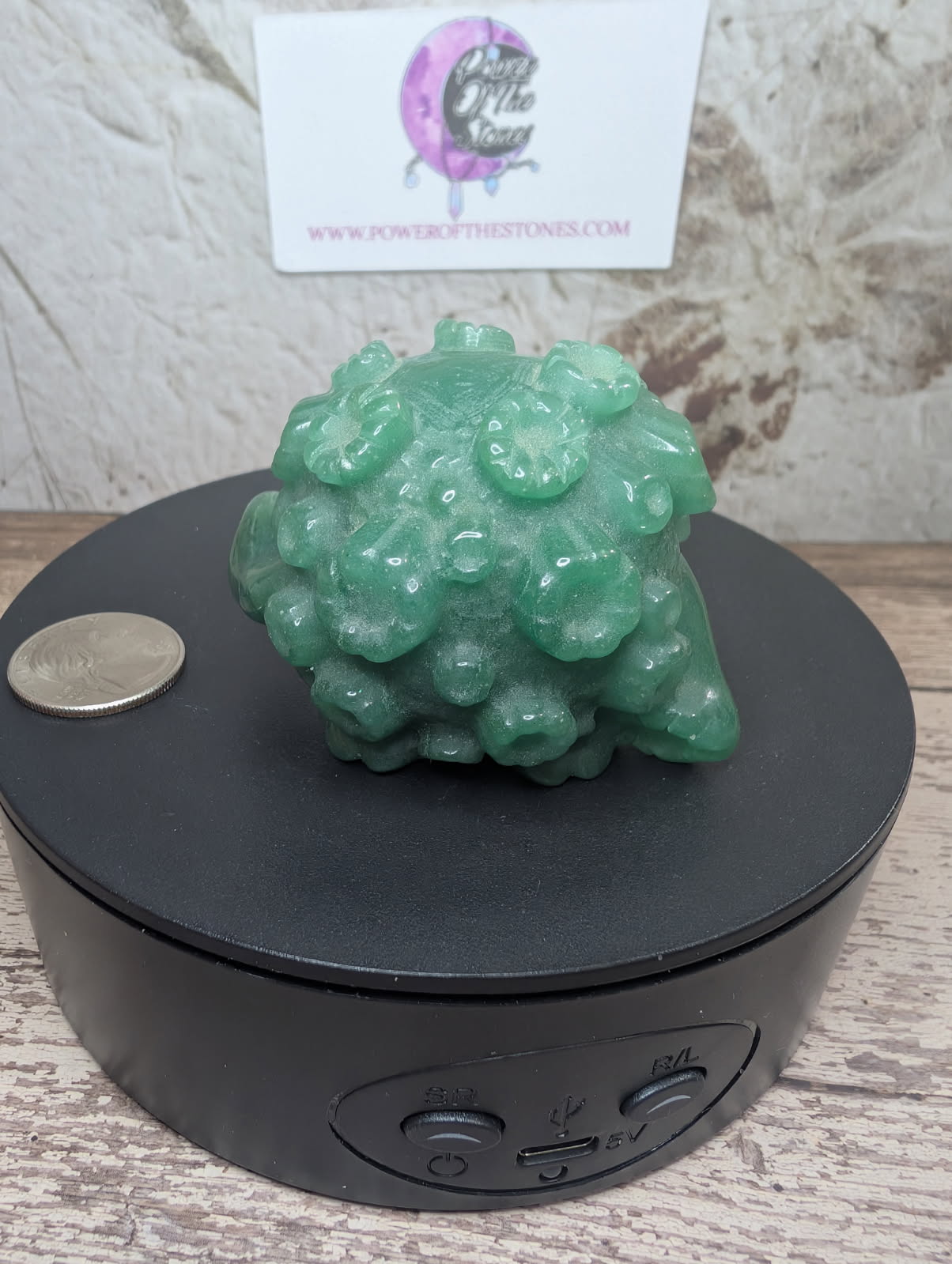 Green Aventurine monster carving