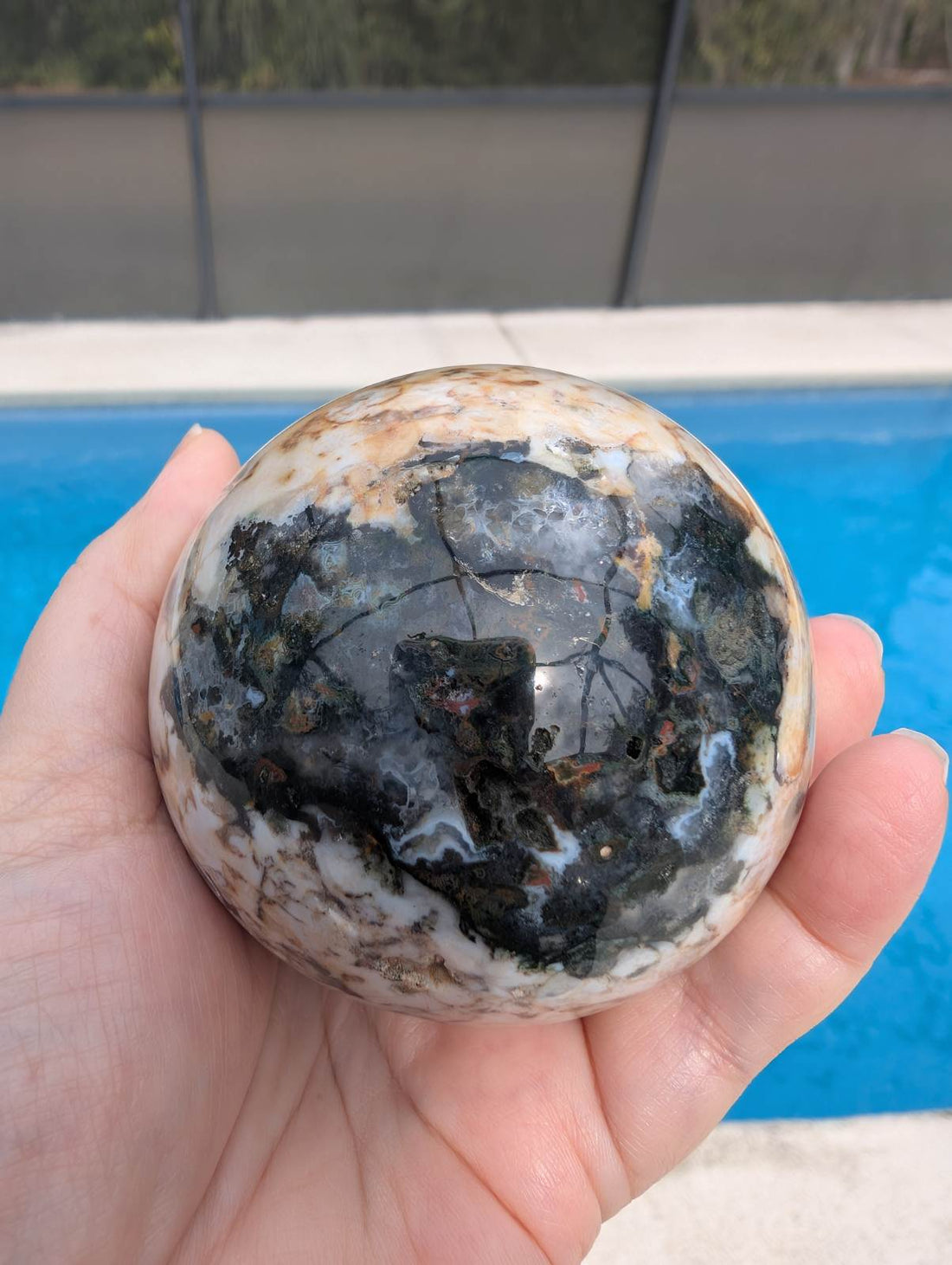Jasper with Agate sphere