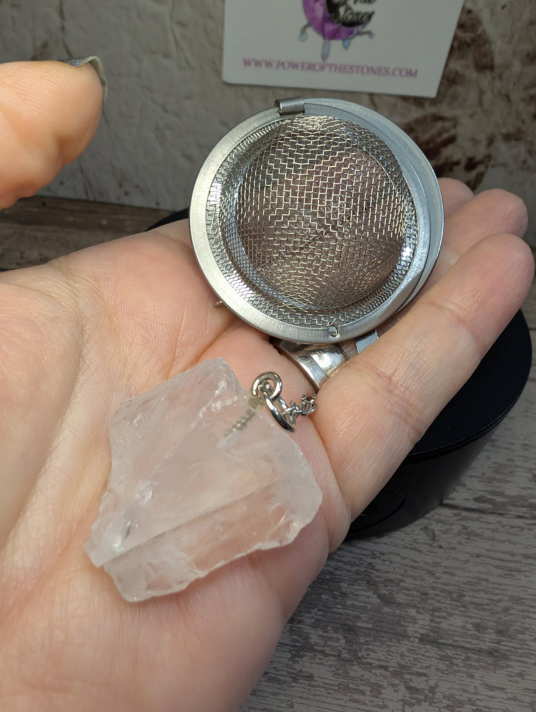 Tea ball and mini metal spoon
