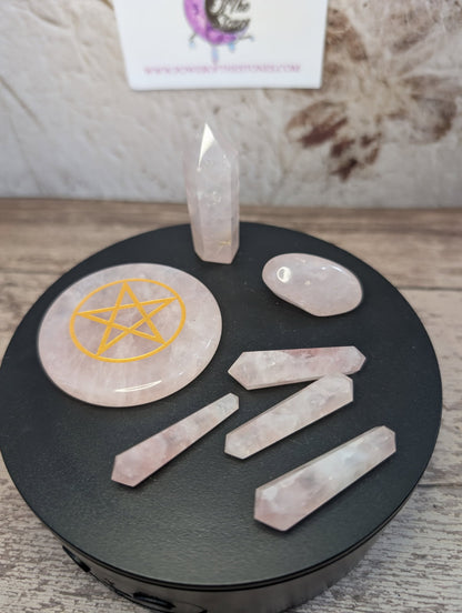 Rose Quartz crystal bundle set