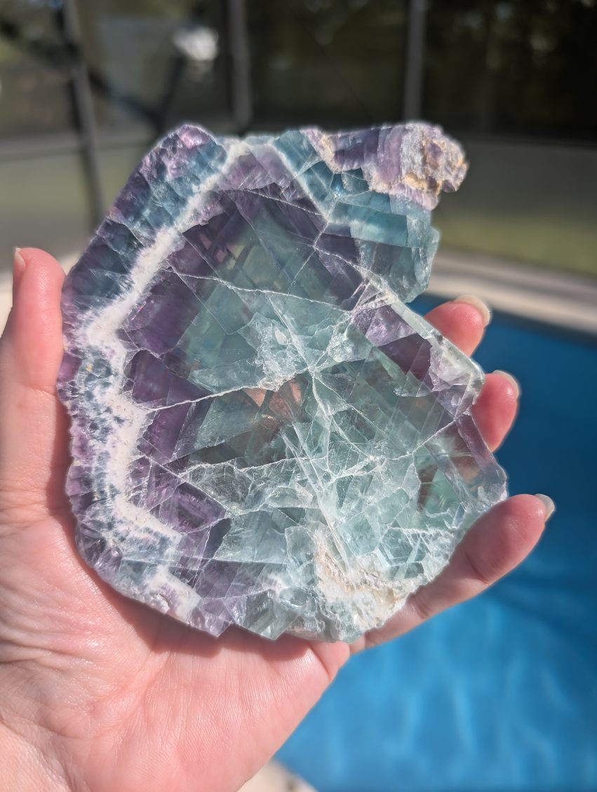 Rainbow Fluorite slab from Mexico