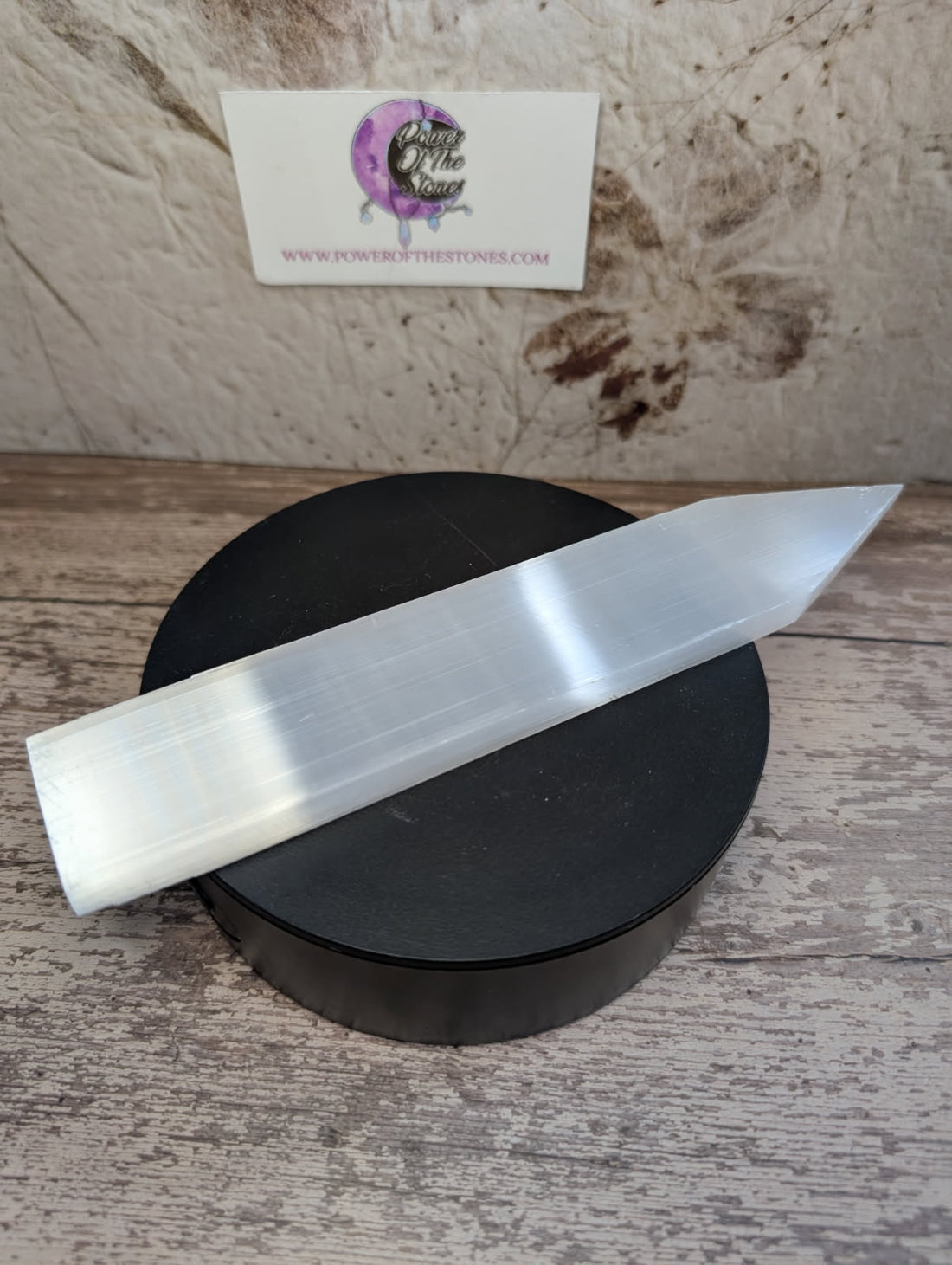 Satin Spar dagger charging plate selenite