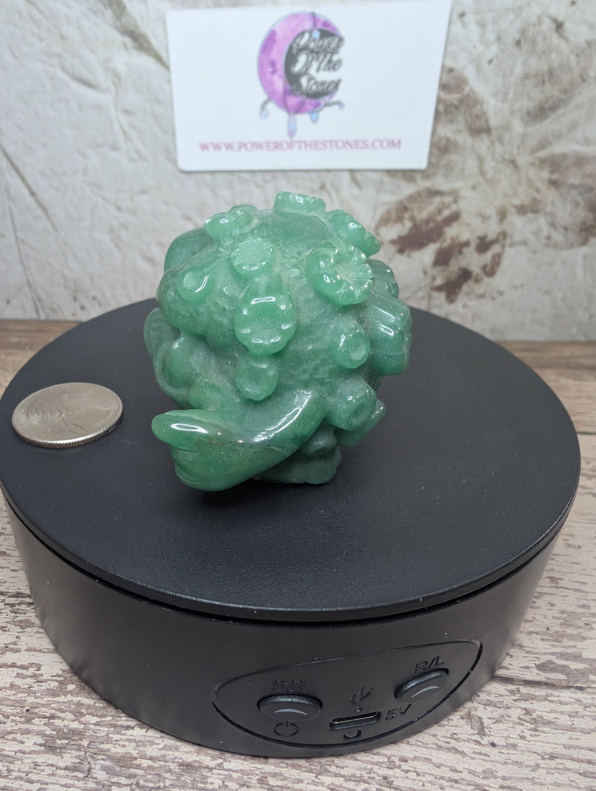 Green Aventurine monster carving