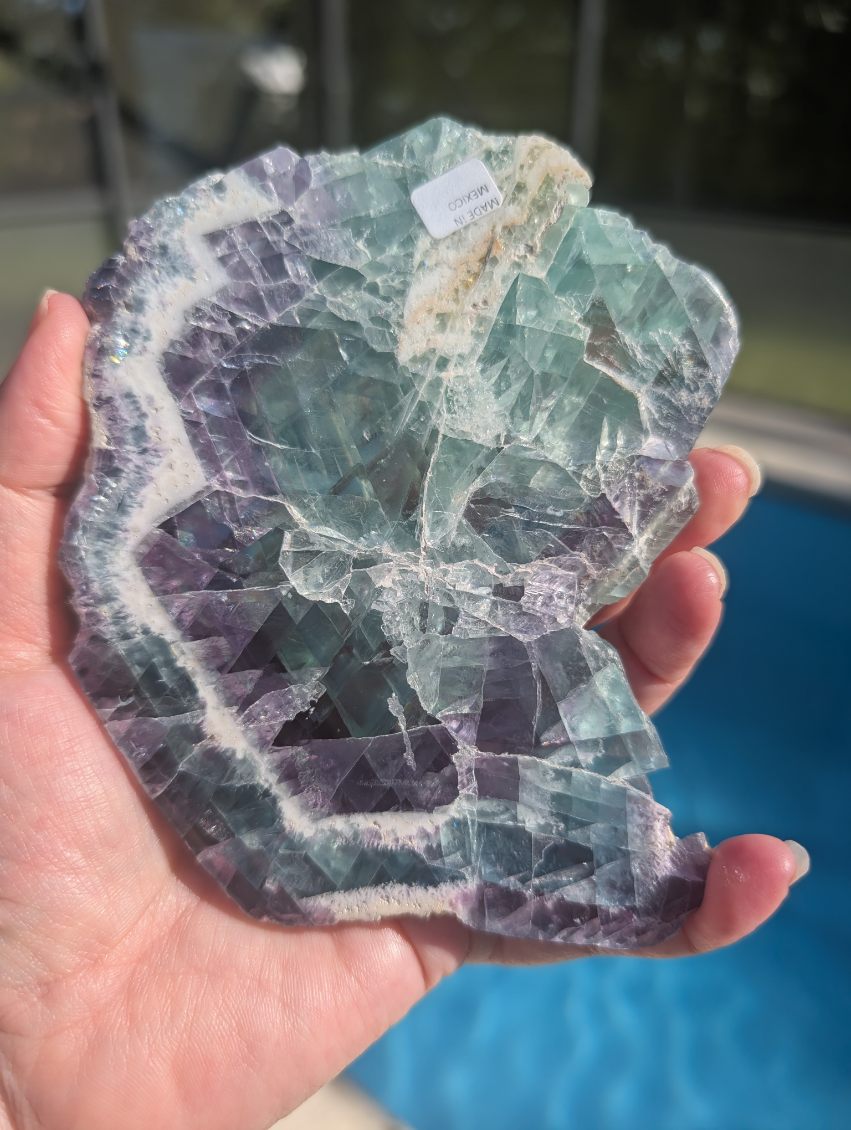 Rainbow Fluorite slab from Mexico