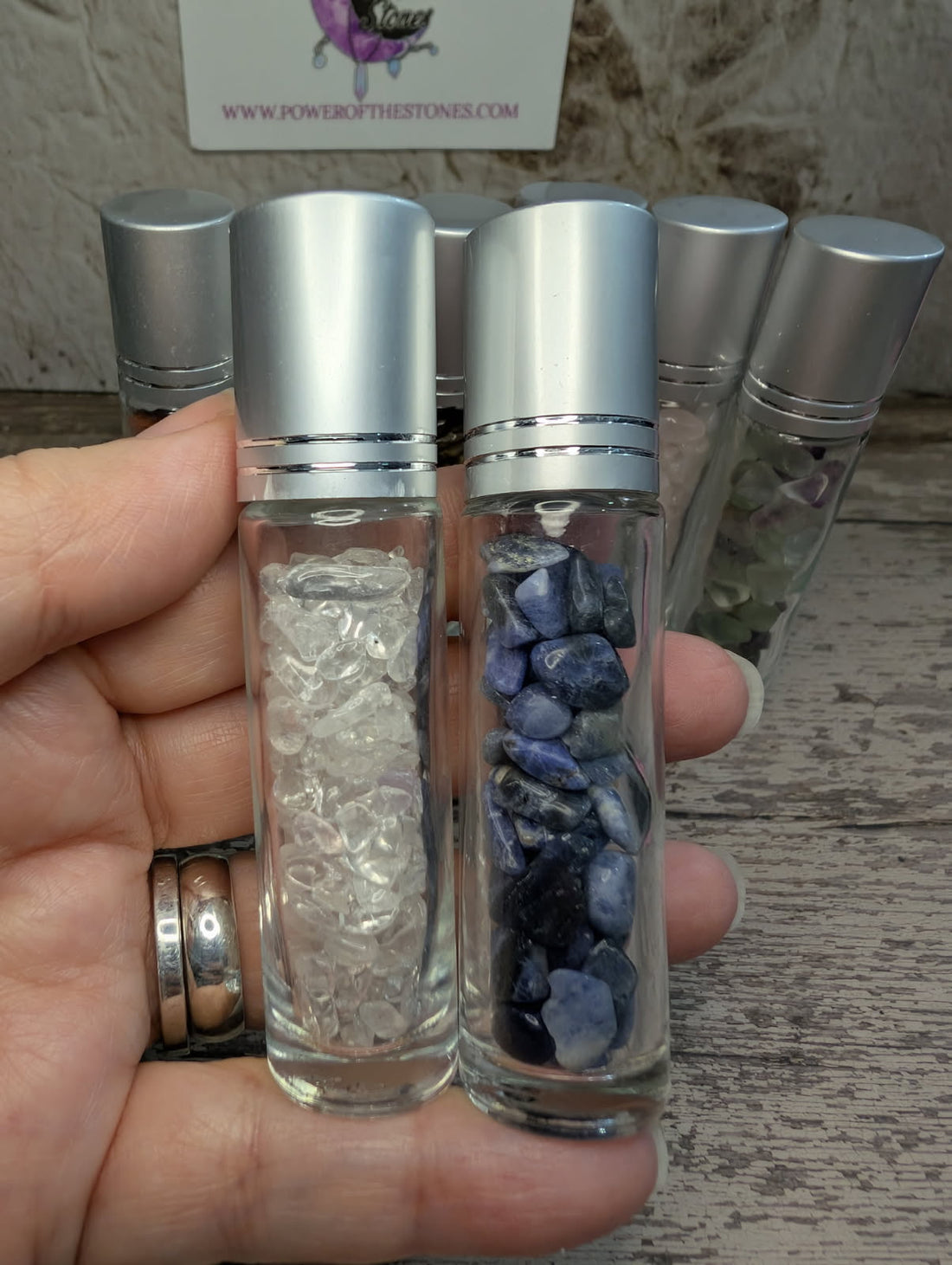 Crystal chip roller bottle set