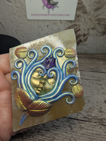 Honey Calcite Rhombus Nymph