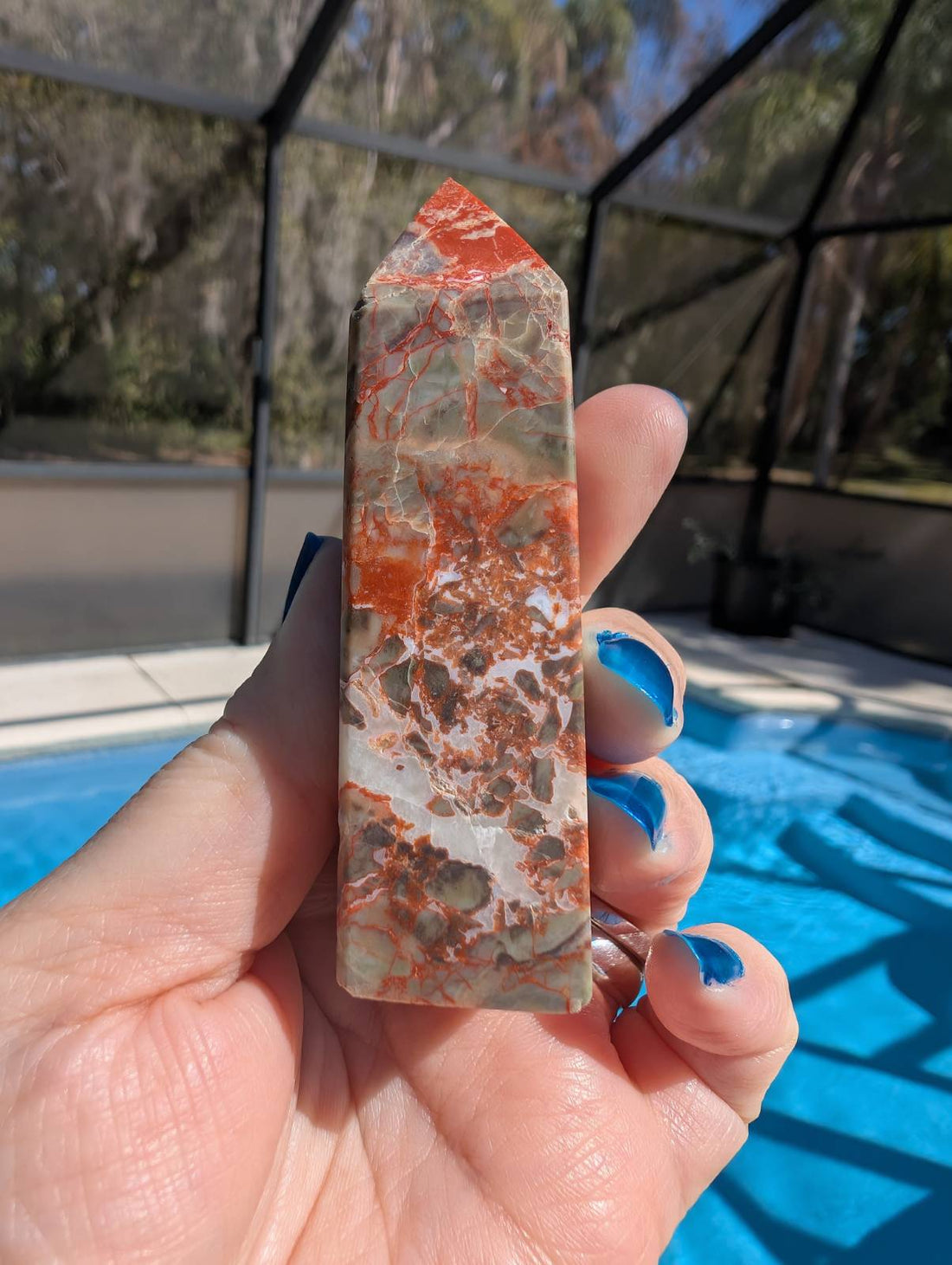 Money Agate Obelisk Indonesia Bloodstone
