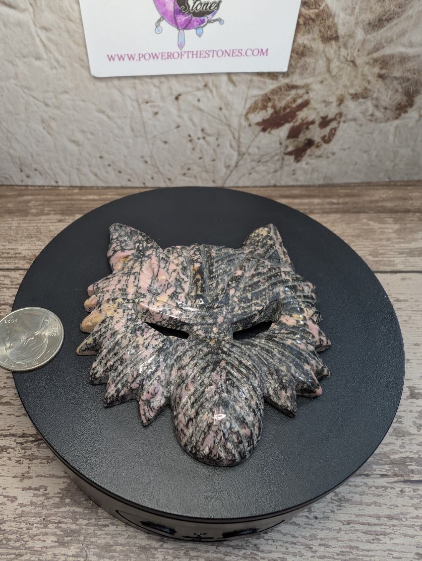 Rhodonite Wolf Mask dish
