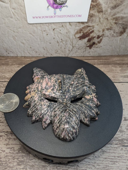 Rhodonite Wolf Mask dish