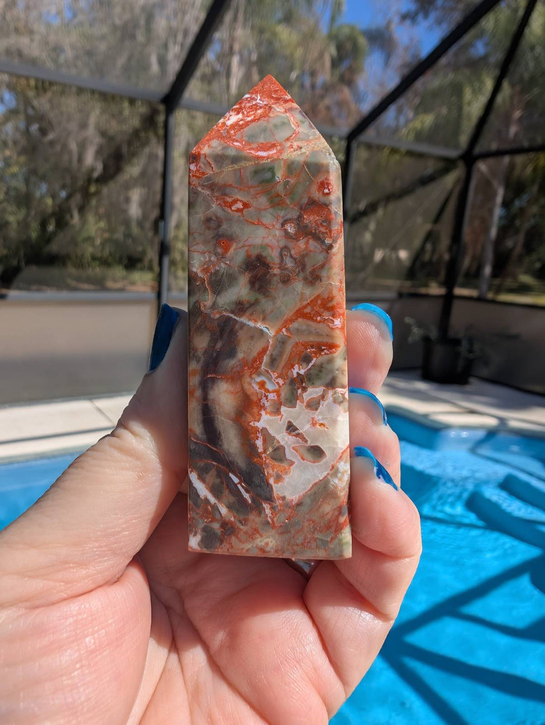 Money Agate Obelisk Indonesia Bloodstone