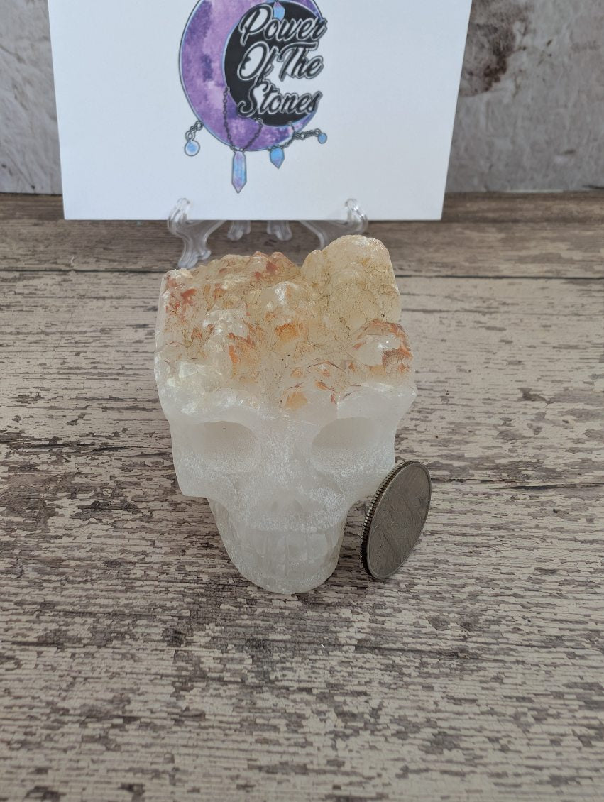 Quartz carved skull