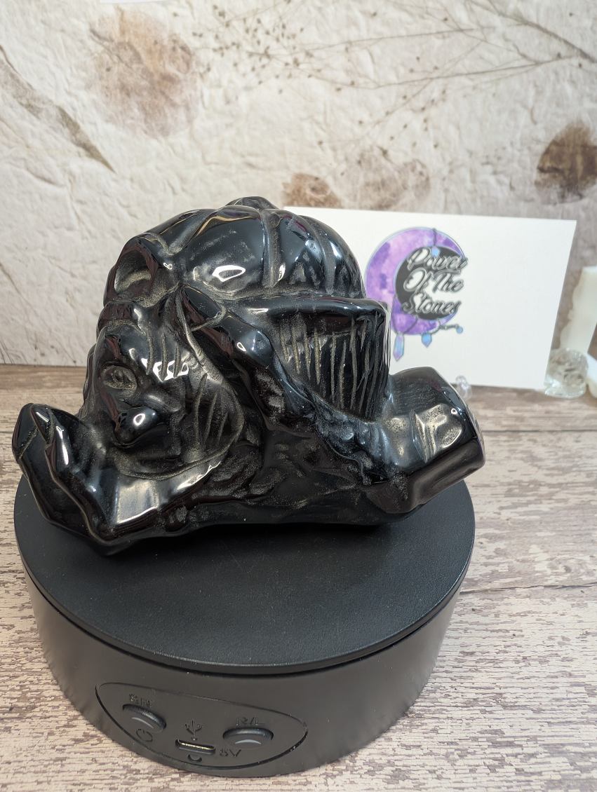 Black Obsidian Creepy carving