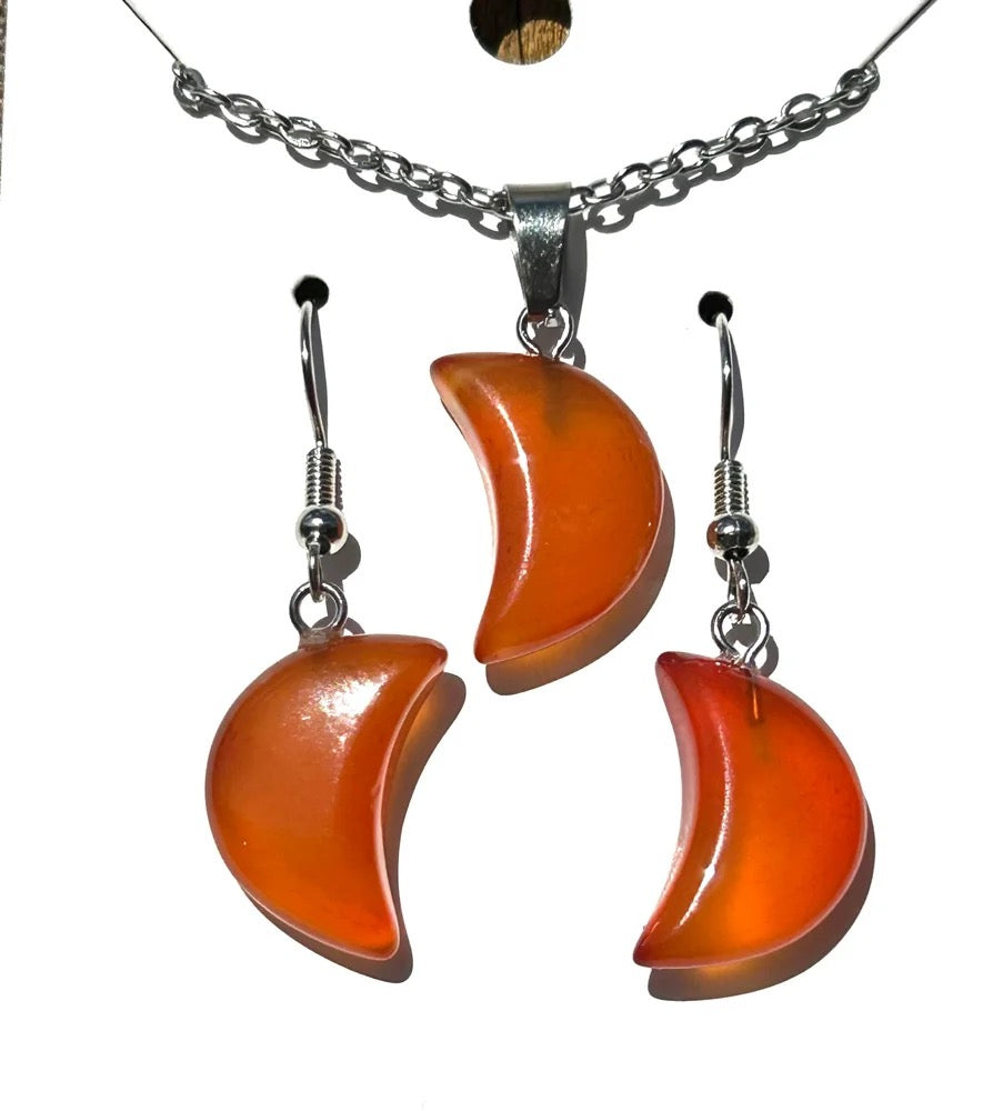 Carnelian Moon Jewelry Set