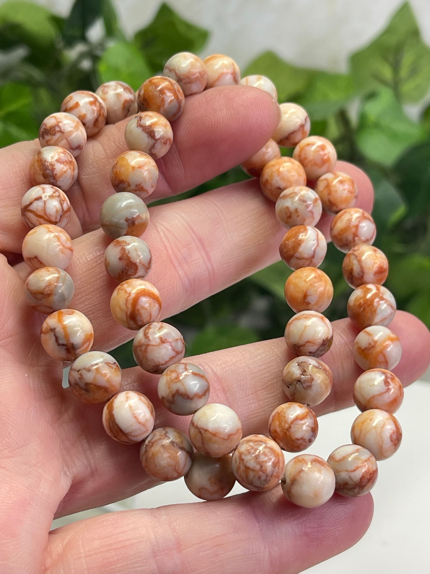 Red Network Jasper 8mm Beaded Bracelet