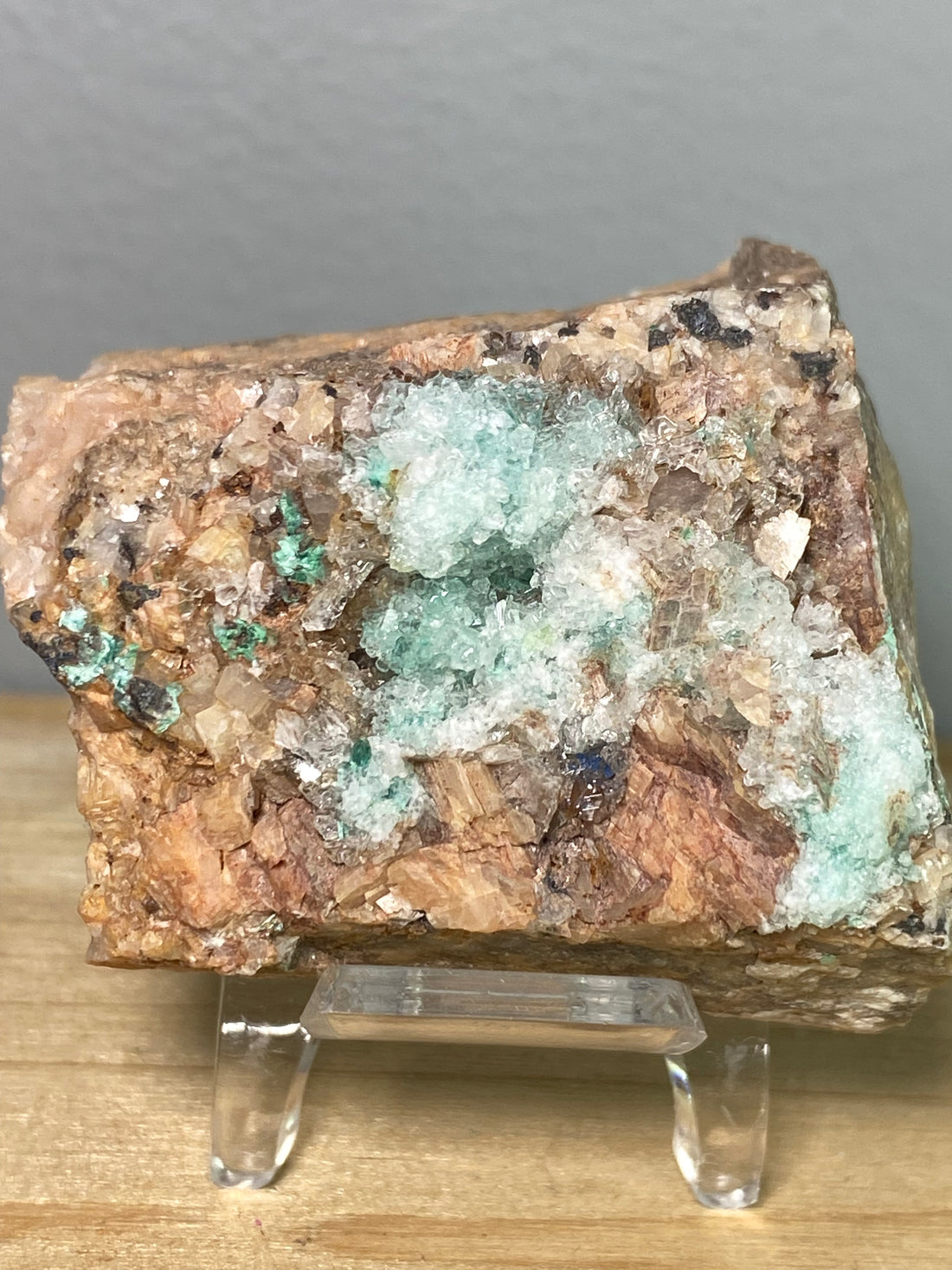 Rosasite With Selenite from Morrocco