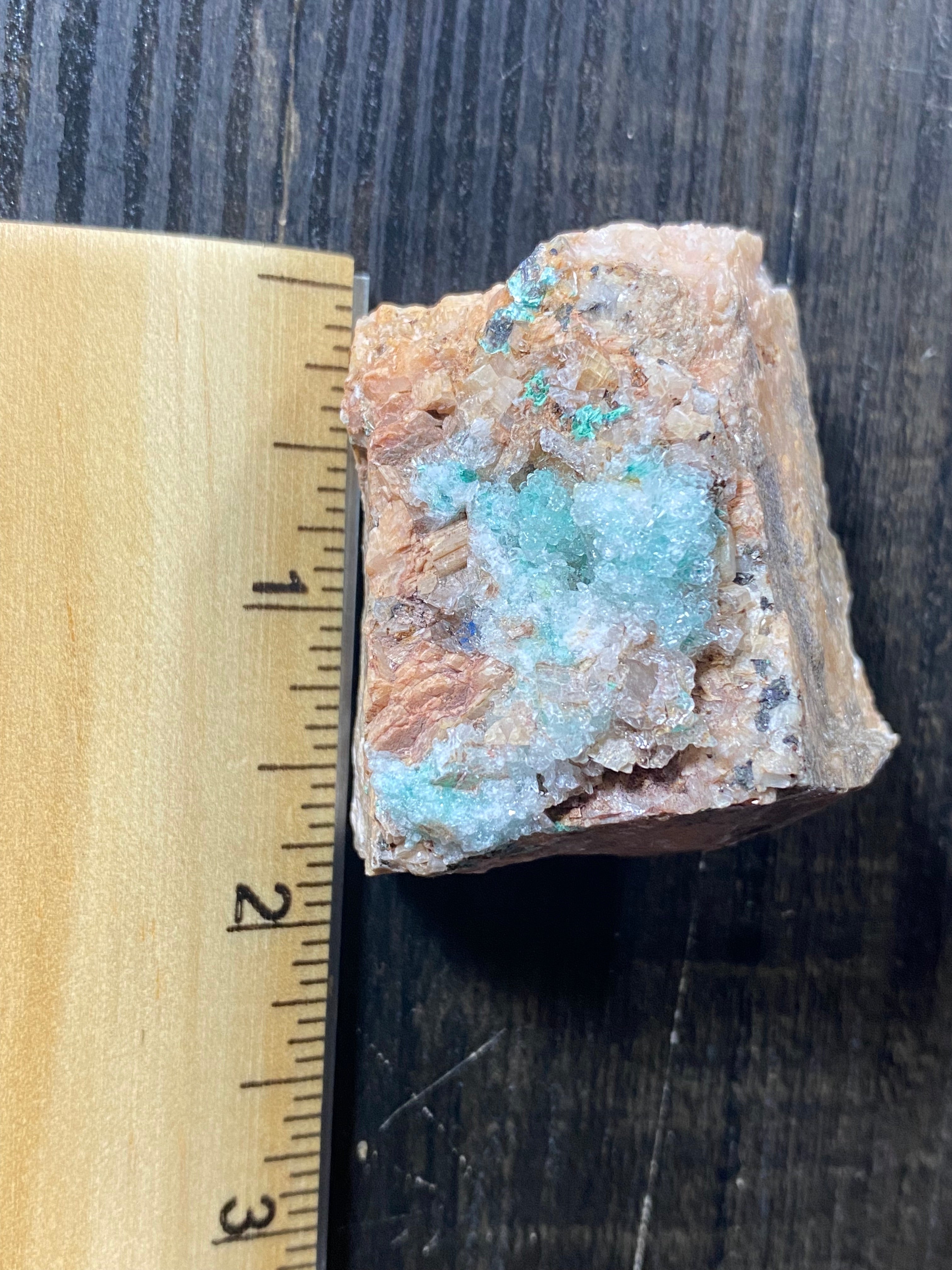 Rosasite With Selenite from Morrocco