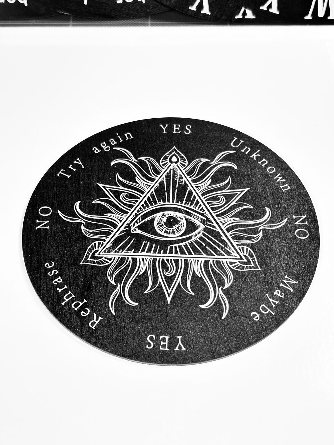 Pyramid Evil Eye Pendulum Board, Double Sided. 6"