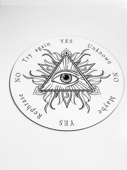 Pyramid Evil Eye Pendulum Board, Double Sided. 6"