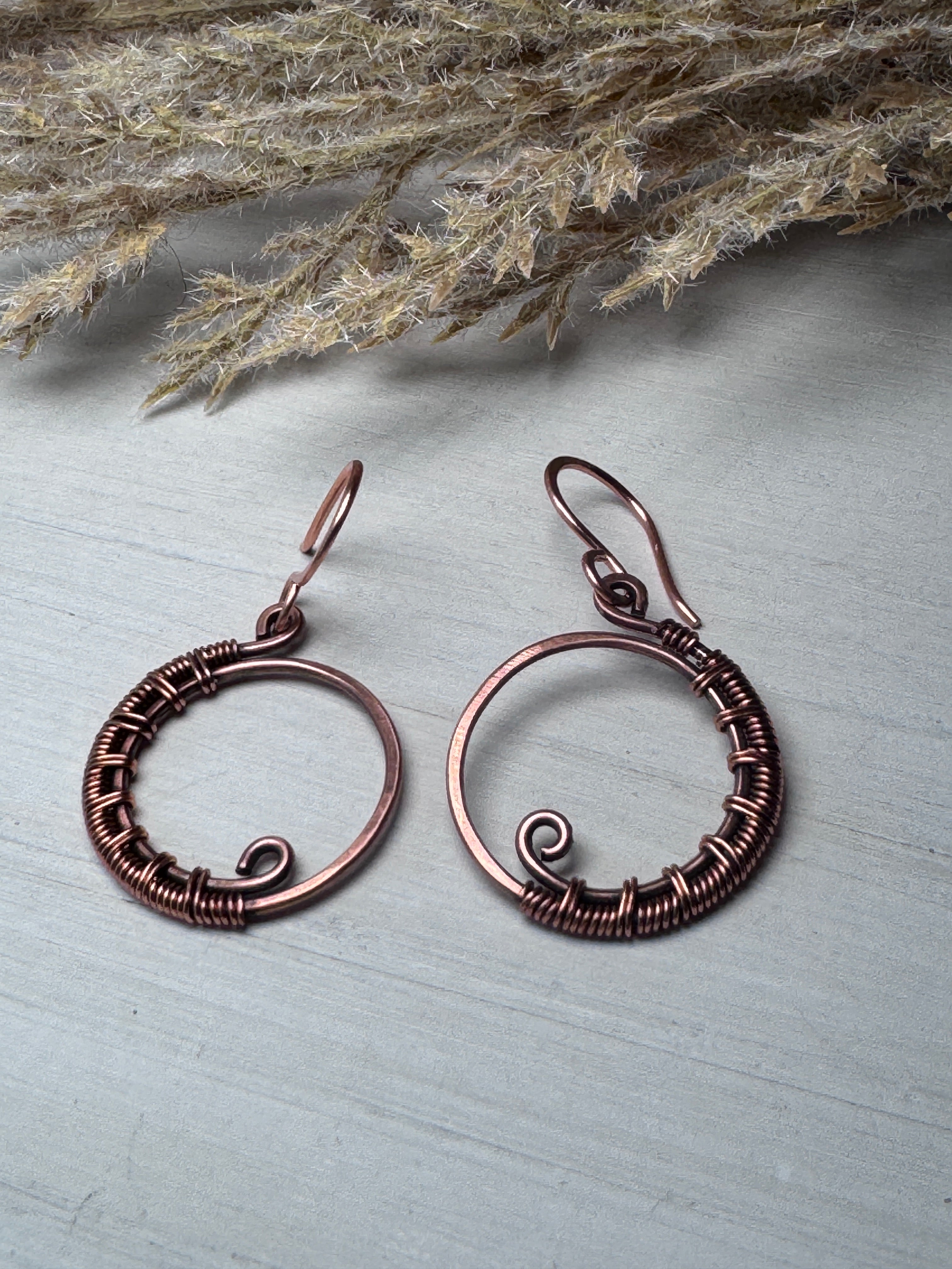 Minimalist Copper Hoop Earrings