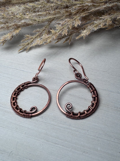 Minimalist Copper Hoop Earrings