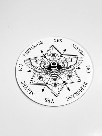 Small Death Head Moth Pendulum Board, Double Sided. 4"