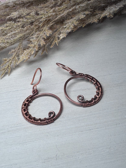 Minimalist Copper Hoop Earrings