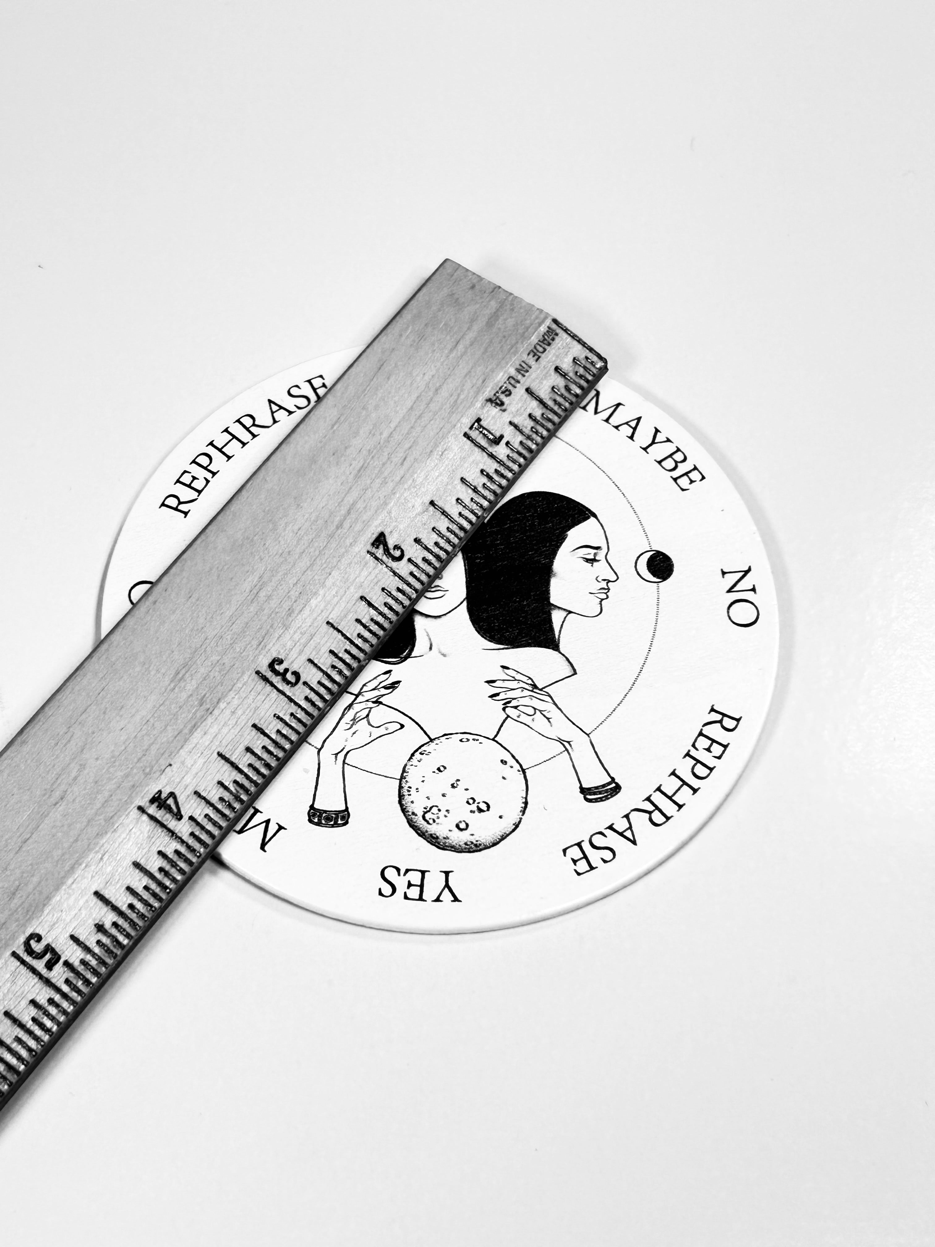Small Mother, Maiden &amp; Crone Pendulum Board, Double Sided. 4"