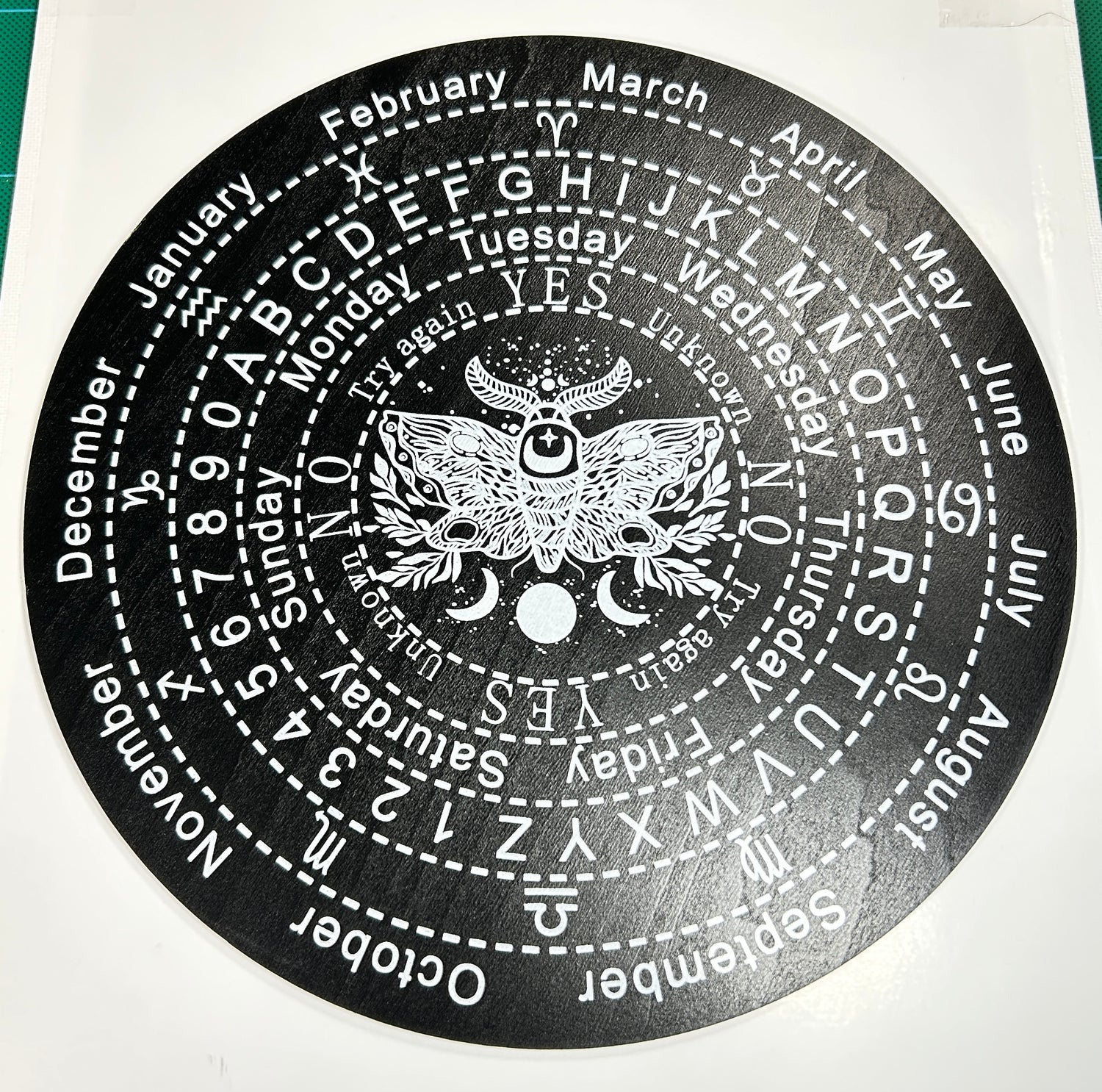 Large Death Head Moth Pendulum Board, One Sided. 10"