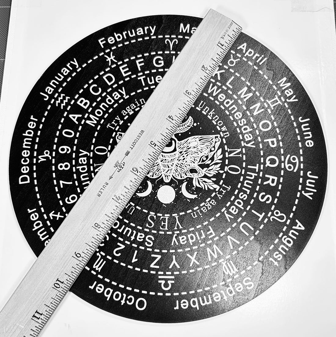 Large Death Head Moth Pendulum Board, One Sided. 10"