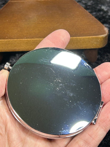 Divine Moon Phase Jewel Tone Compact Mirror, Green