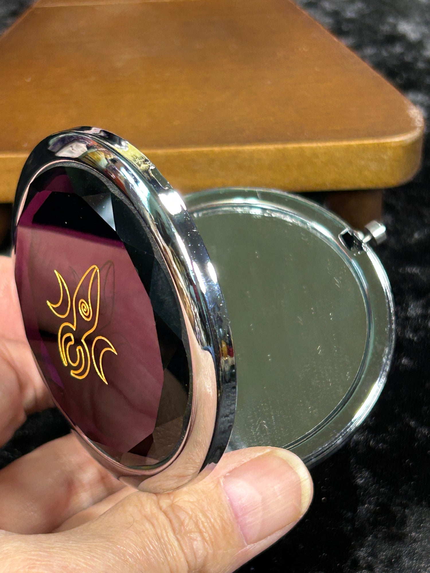 Divine Goddess Jewel Tone Compact Mirror, Purple