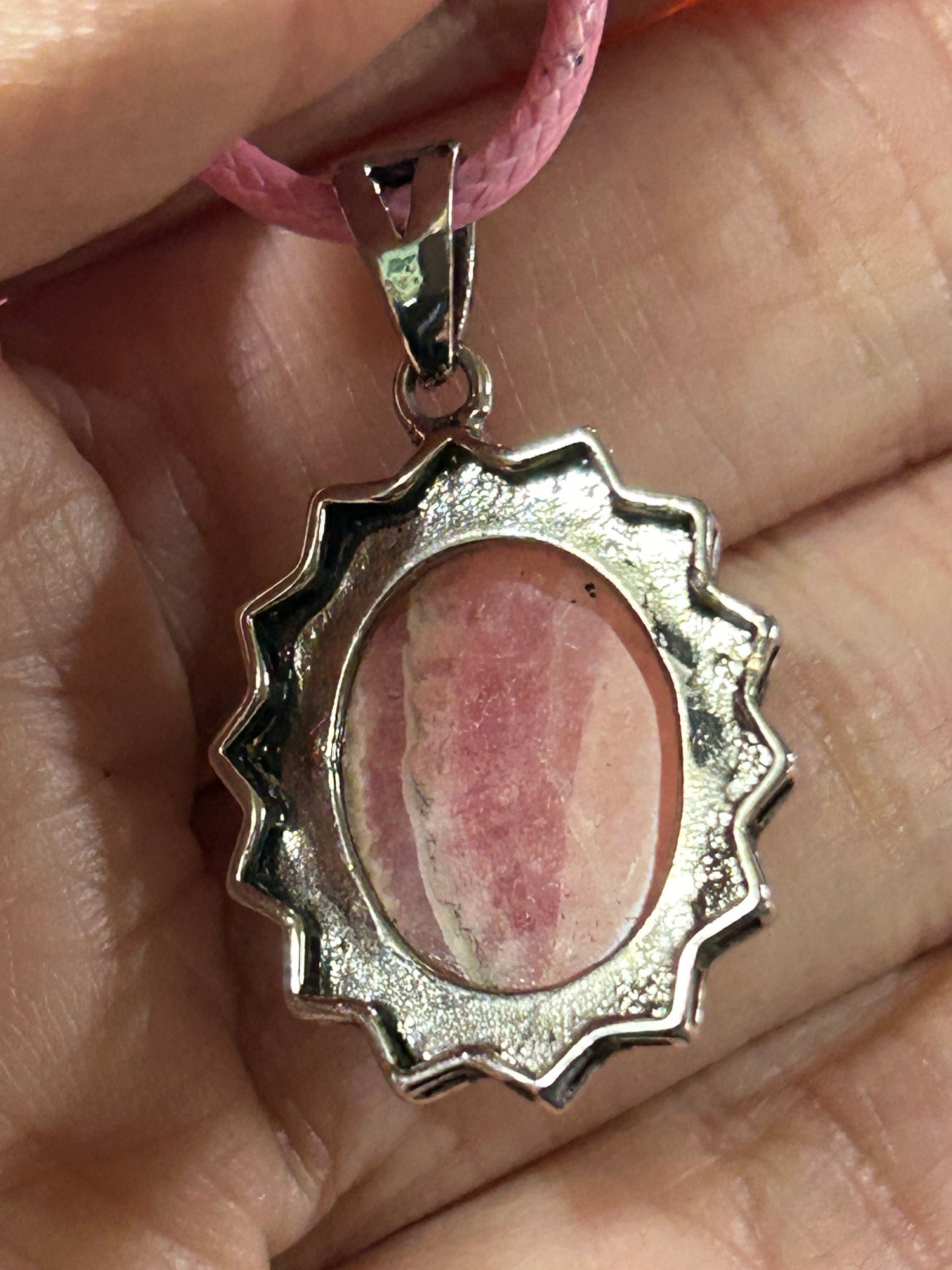 Gorgeous HQ Oval Rhodochrosite Pendant