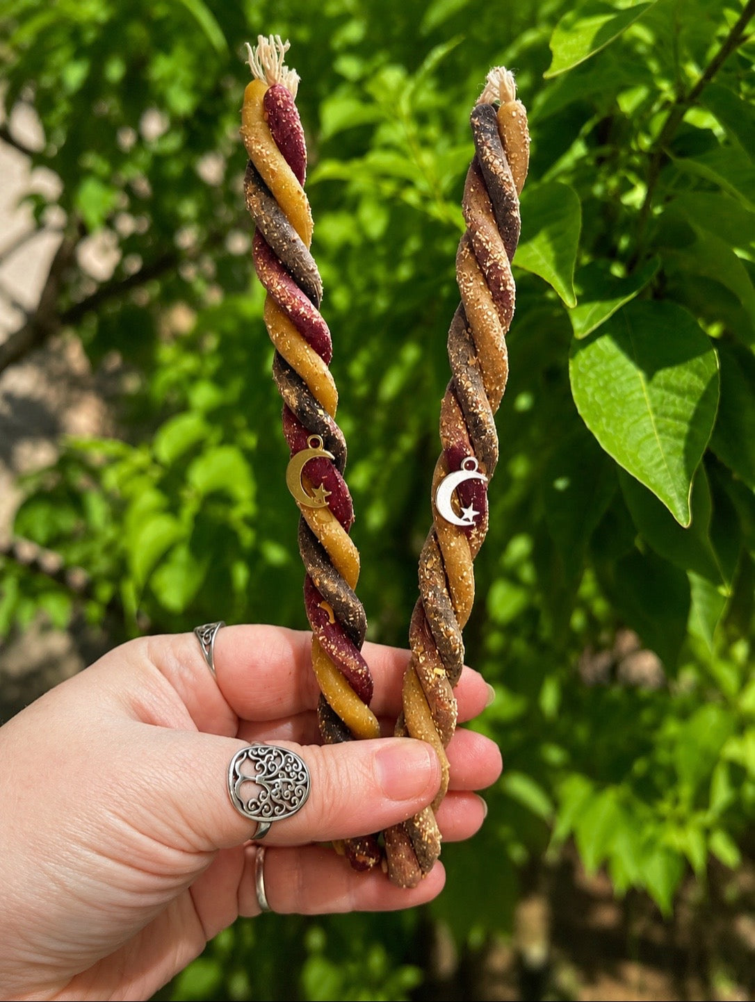 Twisted beeswax Samhain ritual candles