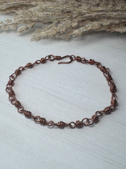 Copper Twisted Link Bracelet