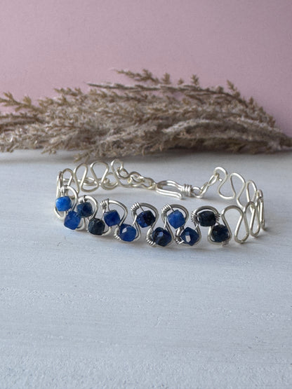 Wavy Silver Kyanite Cuff Bracelet