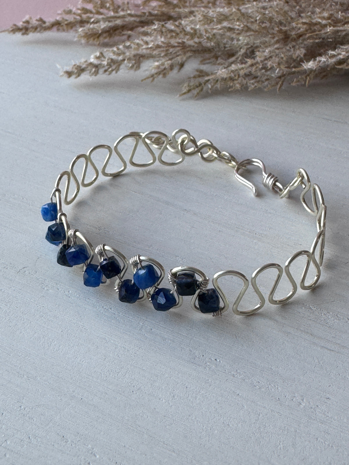 Wavy Silver Kyanite Cuff Bracelet