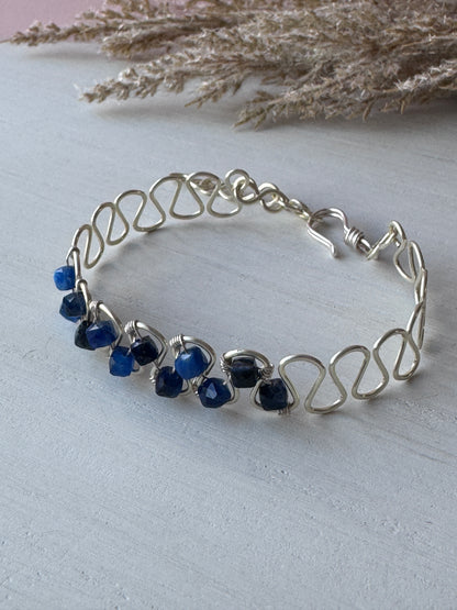 Wavy Silver Kyanite Cuff Bracelet