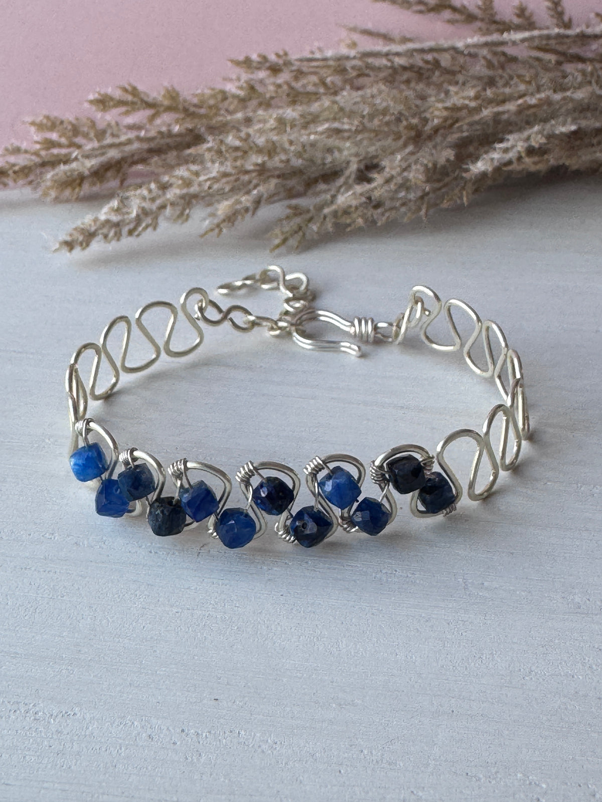 Wavy Silver Kyanite Cuff Bracelet