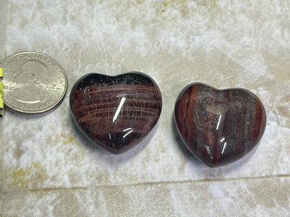 Red Tiger Eye Heart Carving