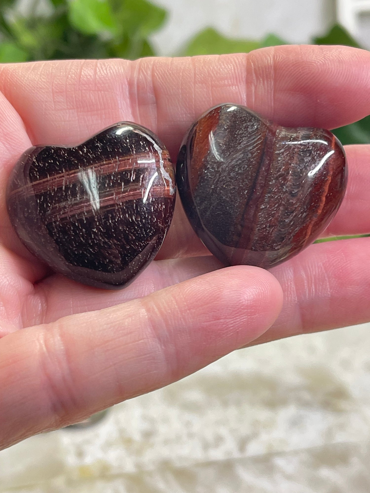 Red Tiger Eye Heart Carving