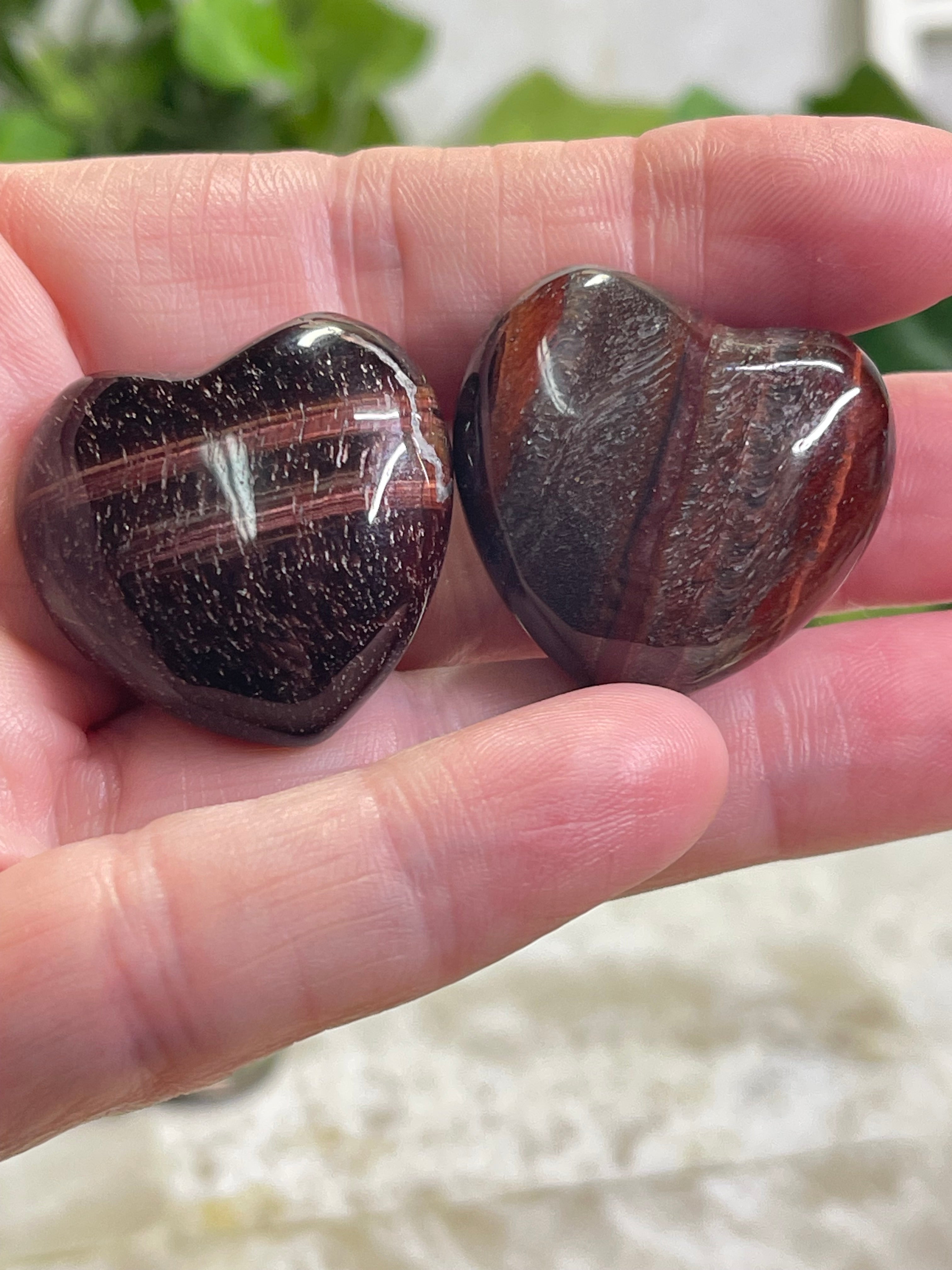 Red Tiger Eye Heart Carving